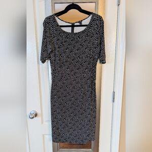 Ann Taylor Black and White Midi Dress